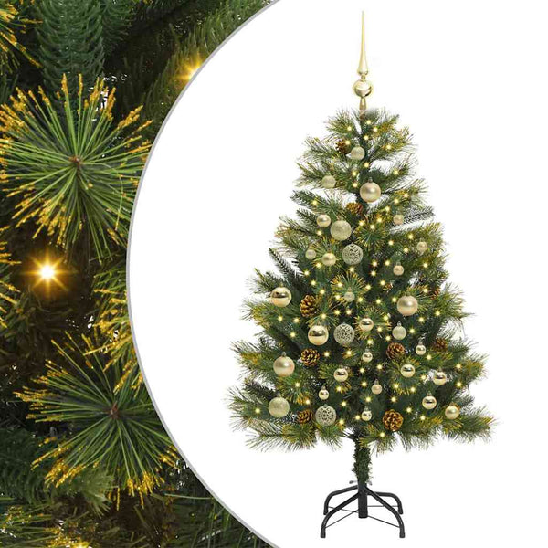 Kunsti Taitettava Joulupuuni, jossa on Käpyjä Vihreä 120 cm