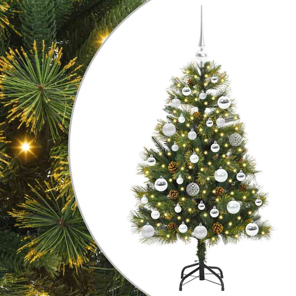 Kunsti Taitettava Joulupuuni, jossa on Käpyjä Vihreä 120 cm