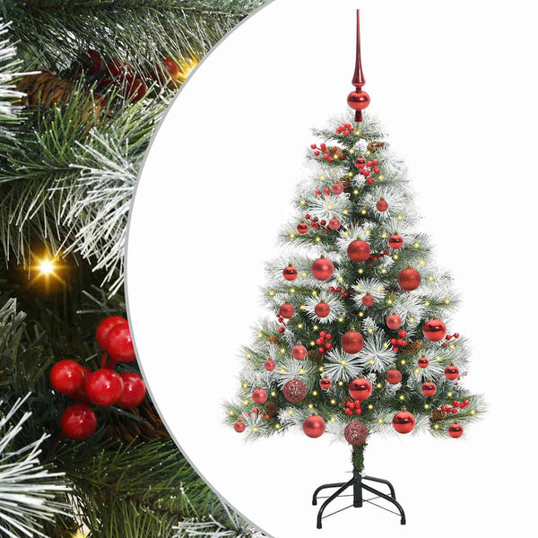 Tekojoulukuusi LED -nauhavalot Vihreä ja valkoinen 120 cm