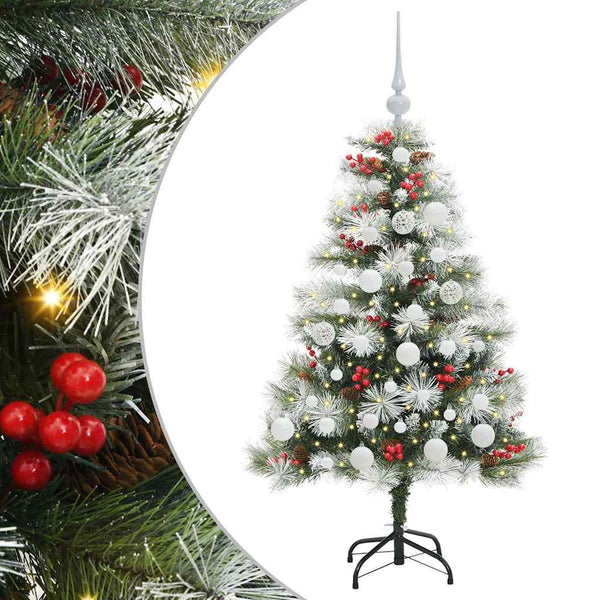 Tekojoulukuusi LED -nauhavalot Vihreä ja valkoinen 120 cm