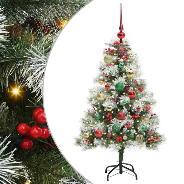 Tekojoulukuusi LED -nauhavalot Vihreä ja valkoinen 120 cm