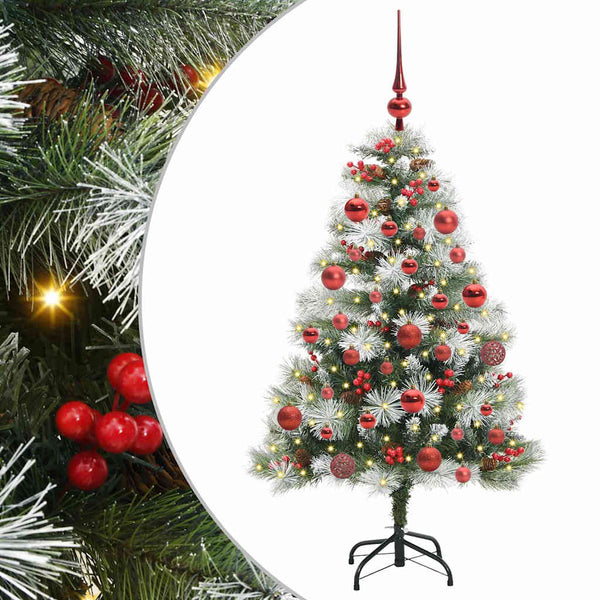 Tekojoulukuusi LED -nauhavalot Vihreä ja valkoinen 150 cm
