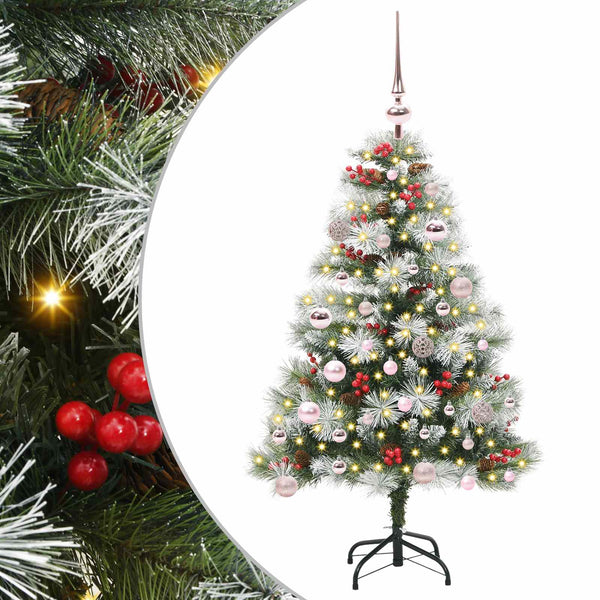 Tekojoulukuusi LED -nauhavalot Vihreä ja valkoinen 150 cm