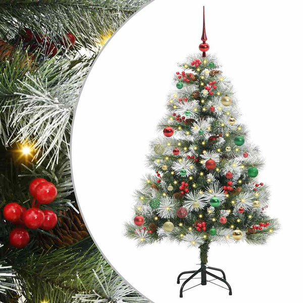 Tekojoulukuusi LED -nauhavalot Vihreä ja valkoinen 150 cm