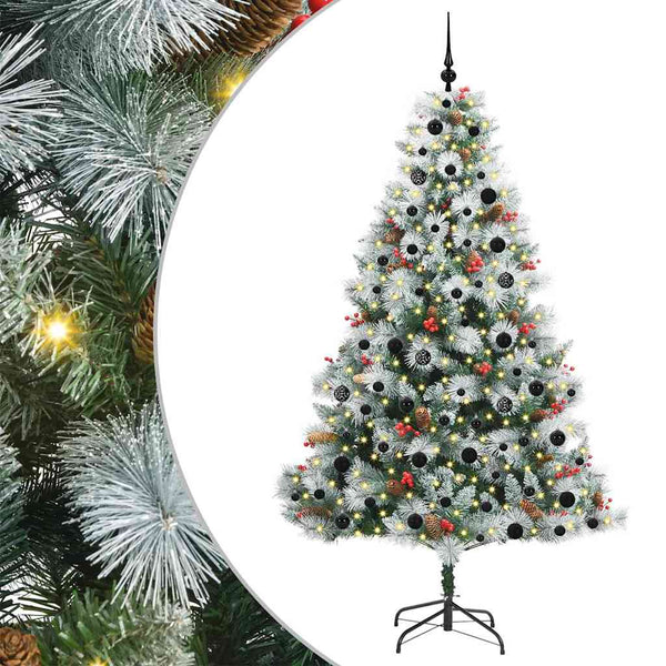 Tekojoulukuusi LED -nauhavalot Vihreä ja valkoinen 210 cm