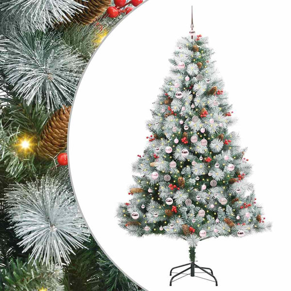 Tekojoulukuusi LED -nauhavalot Vihreä ja valkoinen 210 cm