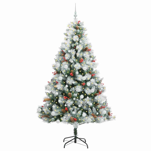 Tekojoulukuusi LED -nauhavalot Vihreä ja valkoinen 210 cm