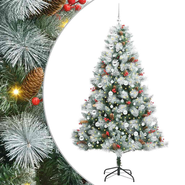Tekojoulukuusi LED -nauhavalot Vihreä ja valkoinen 210 cm
