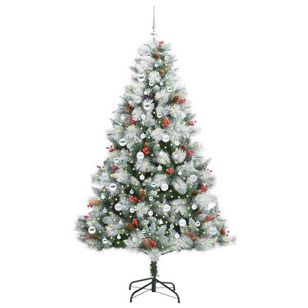 Tekojoulukuusi LED -nauhavalot Vihreä ja valkoinen 210 cm