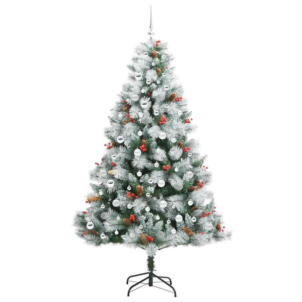 Tekojoulukuusi LED -nauhavalot Vihreä ja valkoinen 210 cm