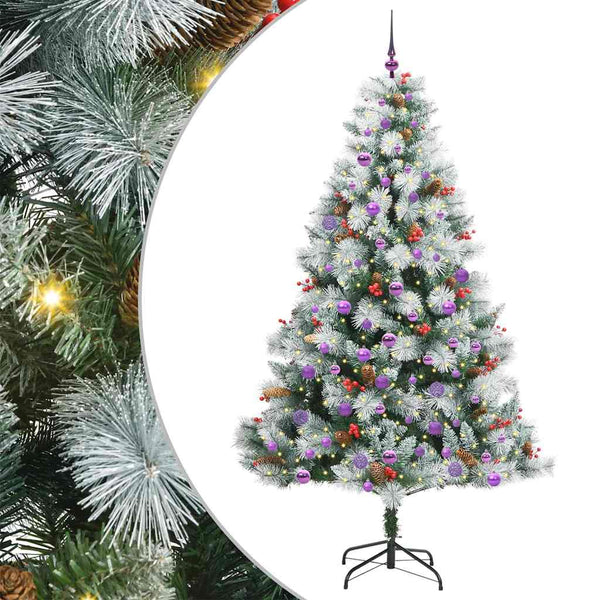 Tekojoulukuusi LED -nauhavalot Vihreä ja valkoinen 210 cm