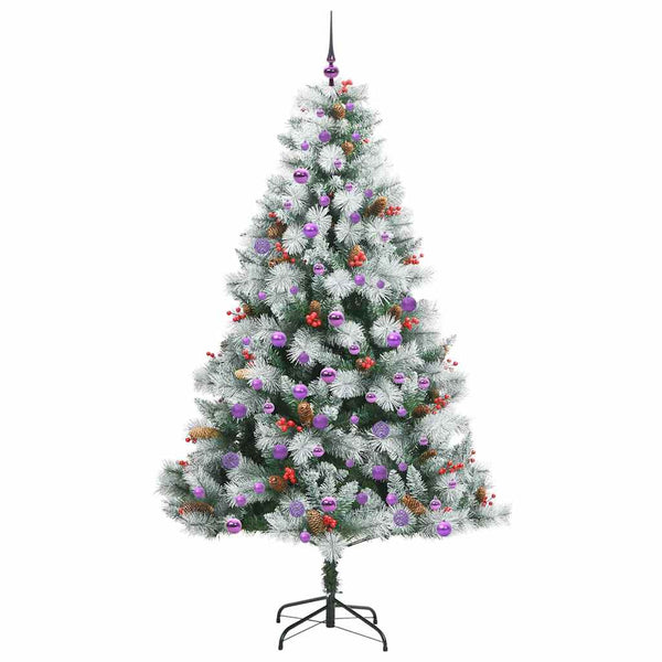 Tekojoulukuusi LED -nauhavalot Vihreä ja valkoinen 210 cm