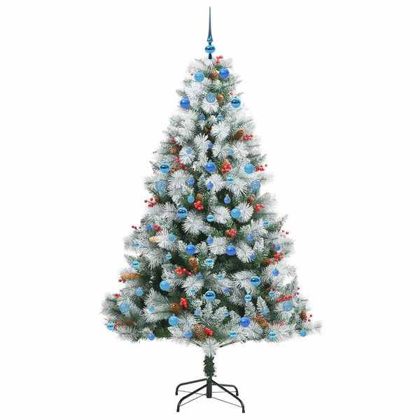 Tekojoulukuusi LED -nauhavalot Vihreä ja valkoinen 210 cm