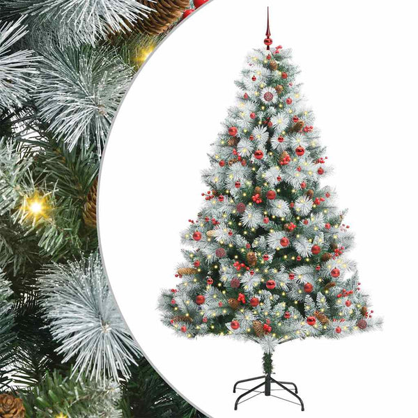 Tekojoulukuusi LED -nauhavalot Vihreä ja valkoinen 240 cm
