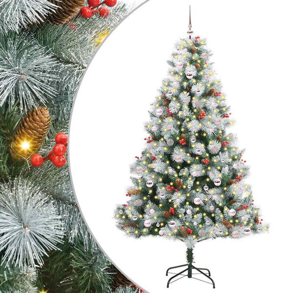 Tekojoulukuusi LED -nauhavalot Vihreä ja valkoinen 240 cm