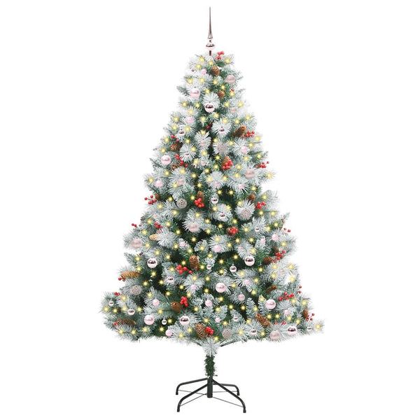Tekojoulukuusi LED -nauhavalot Vihreä ja valkoinen 240 cm