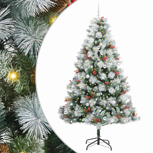 Tekojoulukuusi LED -nauhavalot Vihreä ja valkoinen 240 cm