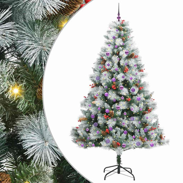 Tekojoulukuusi LED -nauhavalot Vihreä ja valkoinen 240 cm