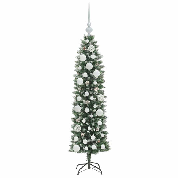 Tekopaksu joulupuu Vihreä ja valkoinen 120 cm