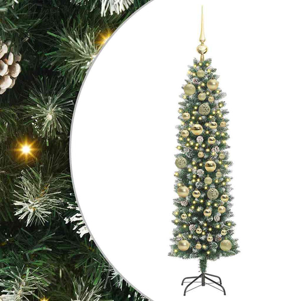 Tekopaksu joulupuu Vihreä ja valkoinen 120 cm