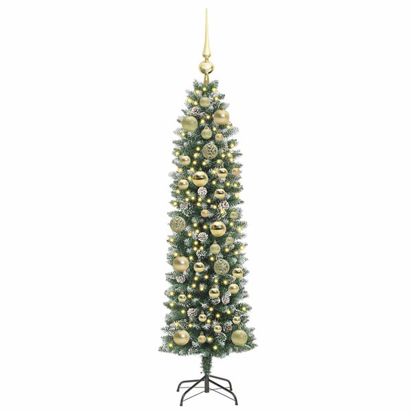 Tekopaksu joulupuu Vihreä ja valkoinen 120 cm