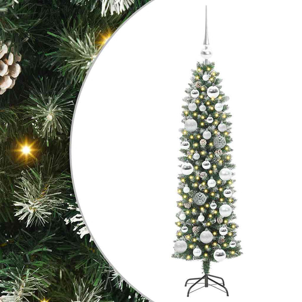 Tekopaksu joulupuu Vihreä ja valkoinen 120 cm