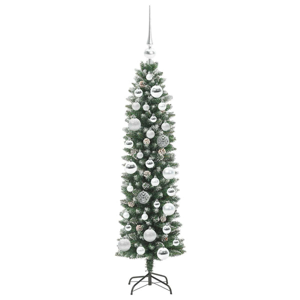 Tekopaksu joulupuu Vihreä ja valkoinen 120 cm