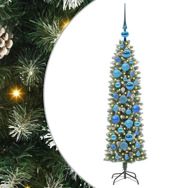 Tekopaksu joulupuu Vihreä ja valkoinen 120 cm