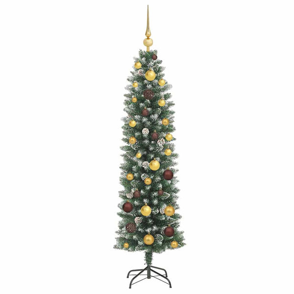 Tekopaksu joulupuu Vihreä ja valkoinen 150 cm