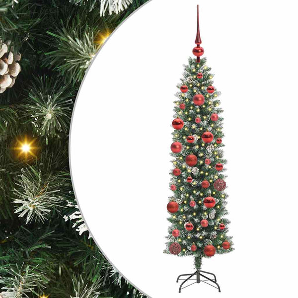 Tekopaksu joulupuu Vihreä ja valkoinen 150 cm