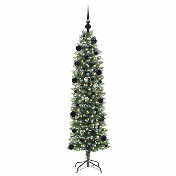 Tekopaksu joulupuu Vihreä ja valkoinen 150 cm