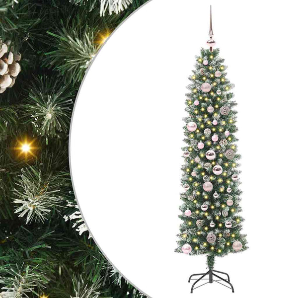 Tekopaksu joulupuu Vihreä ja valkoinen 150 cm