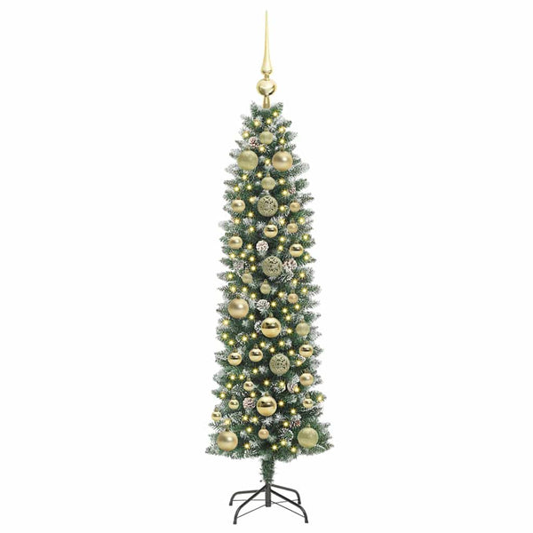 Tekopaksu joulupuu Vihreä ja valkoinen 150 cm