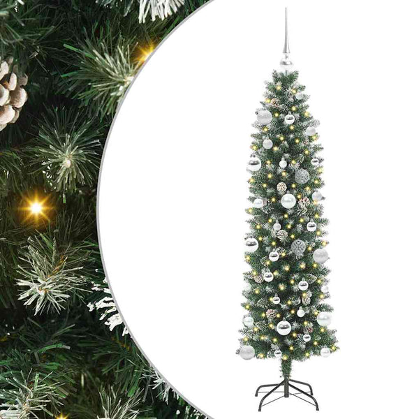 Tekopaksu joulupuu Vihreä ja valkoinen 150 cm