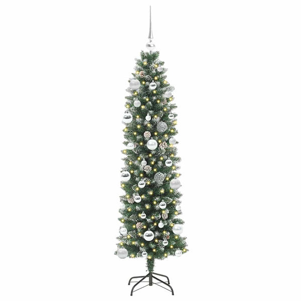 Tekopaksu joulupuu Vihreä ja valkoinen 150 cm