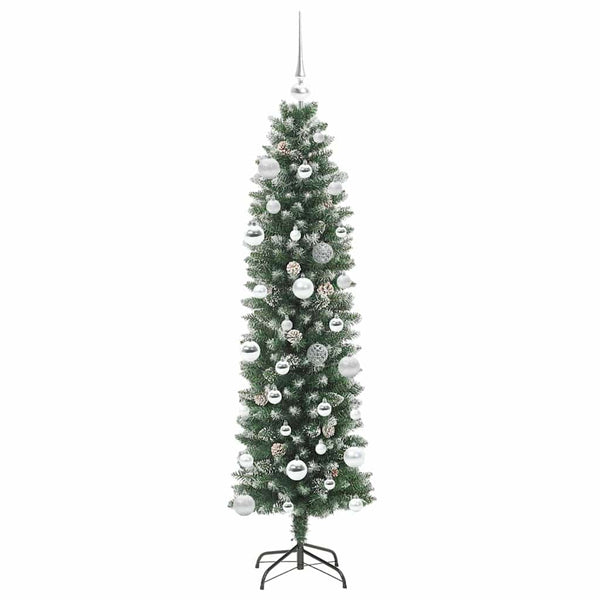 Tekopaksu joulupuu Vihreä ja valkoinen 150 cm
