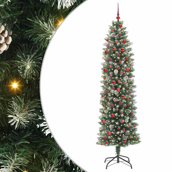 Tekopaksu joulupuu Vihreä ja valkoinen 210 cm