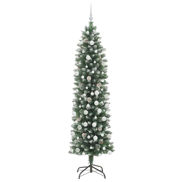 Tekopaksu joulupuu Vihreä ja valkoinen 210 cm