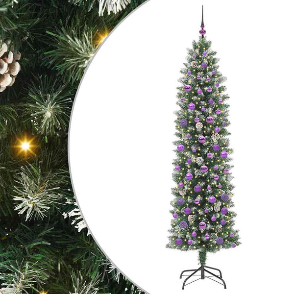 Tekopaksu joulupuu Vihreä ja valkoinen 210 cm