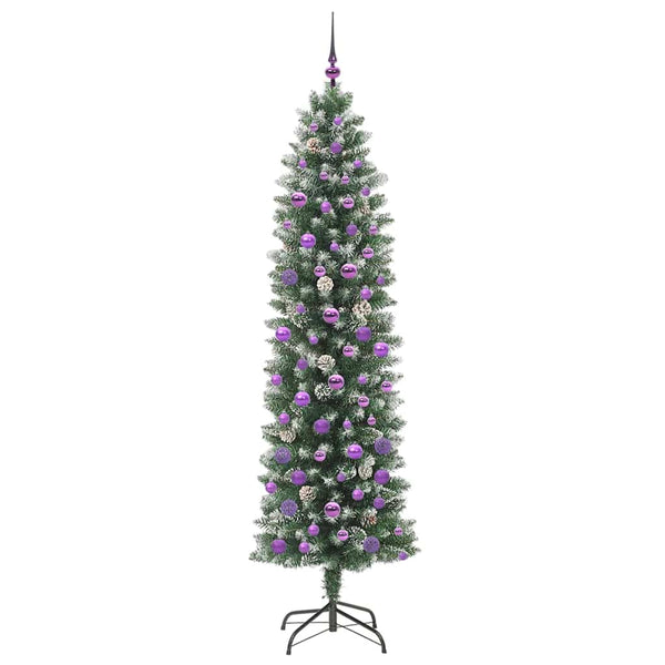 Tekopaksu joulupuu Vihreä ja valkoinen 210 cm
