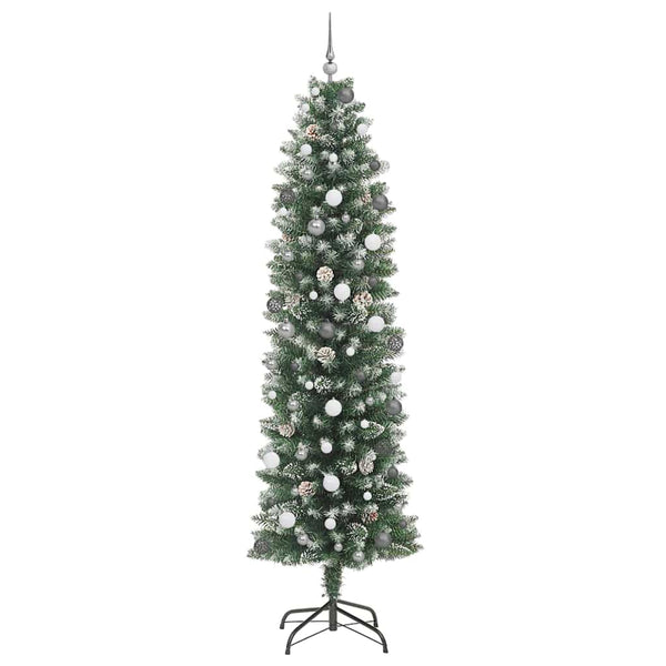 Tekopaksu joulupuu Vihreä ja valkoinen 240 cm
