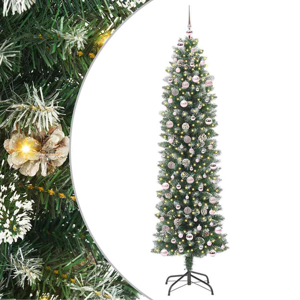 Tekopaksu joulupuu Vihreä ja valkoinen 240 cm