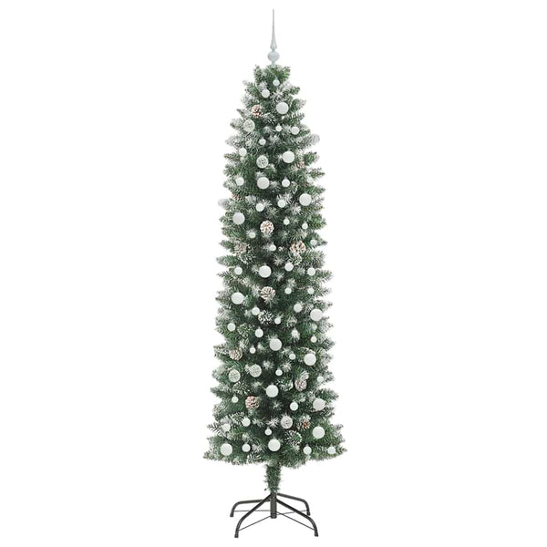 Tekopaksu joulupuu Vihreä ja valkoinen 240 cm