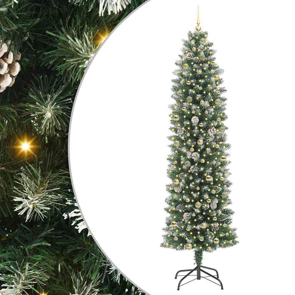 Tekopaksu joulupuu Vihreä ja valkoinen 240 cm