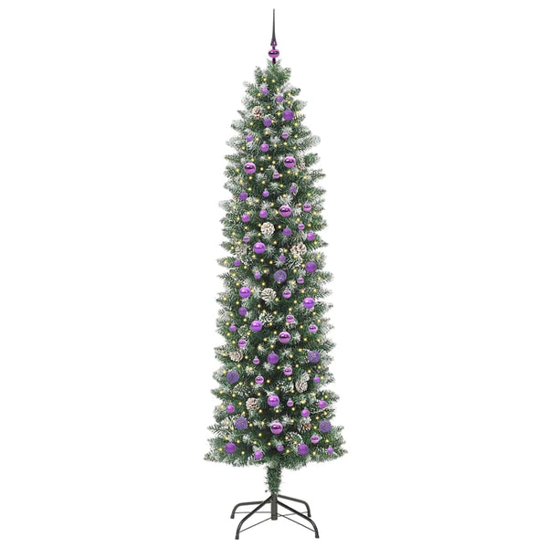 Tekopaksu joulupuu Vihreä ja valkoinen 240 cm