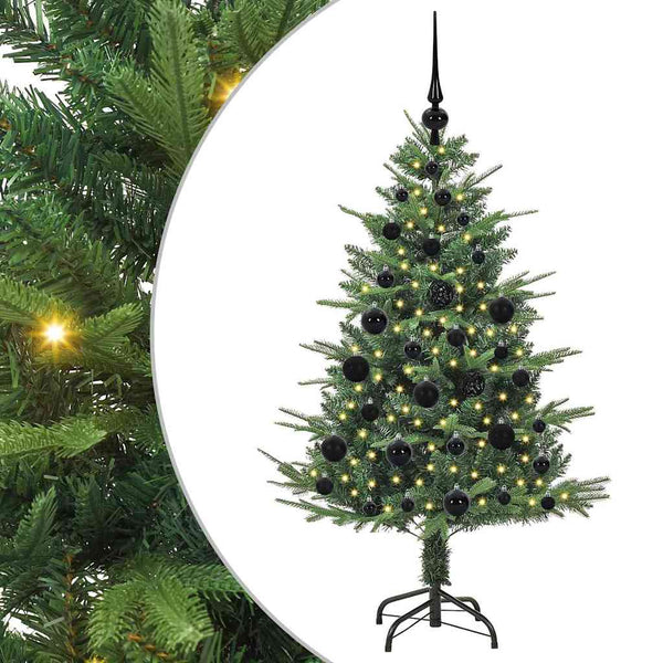 Tekoinen Esivalmistettu Joulukuusi Pallosetillä Vihreä 120 cm