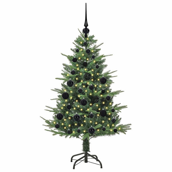 Tekoinen Esivalmistettu Joulukuusi Pallosetillä Vihreä 120 cm