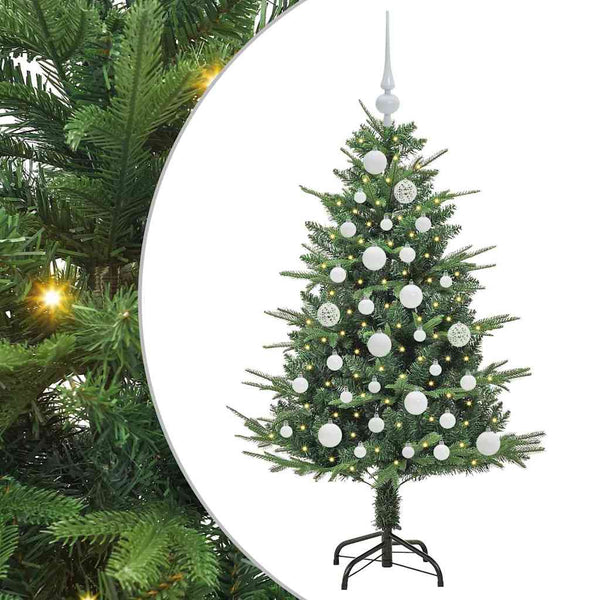Tekoinen Esivalmistettu Joulukuusi Pallosetillä Vihreä 120 cm