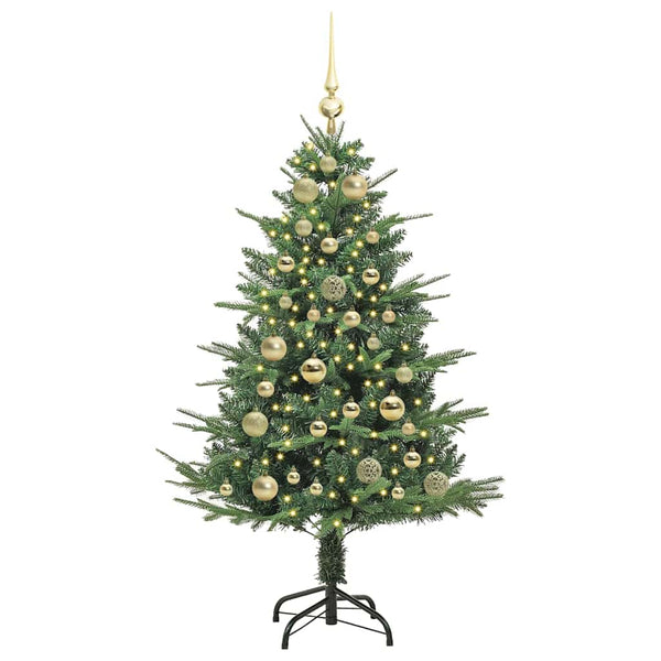 Tekoinen Esivalmistettu Joulukuusi Pallosetillä Vihreä 120 cm