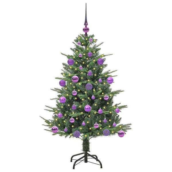 Tekoinen Esivalmistettu Joulukuusi Pallosetillä Vihreä 120 cm